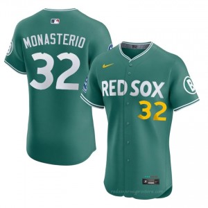 BOS Red Sox #32 Andruw Monasterio Green Men Player Stitch Baseball Jersey IaB51613