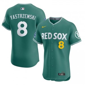 BOS Red Sox #8 Carl Yastrzemski Green Men Player Stitch Baseball Jersey 53B32558