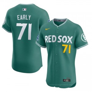 BOS Red Sox #71 Connelly Early Green Men Player Stitch Baseball Jersey p8l1N176