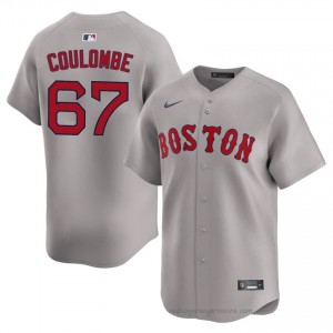 #67 Danny Coulombe Gray Men BoSox Official Stitch Baseball Jersey L46P8020