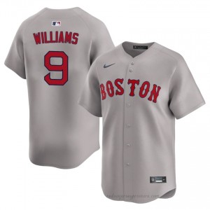 Men Ted Williams #9 Boston Red Sox Gray Authentic Stitch Baseball Jersey h7Sshx39