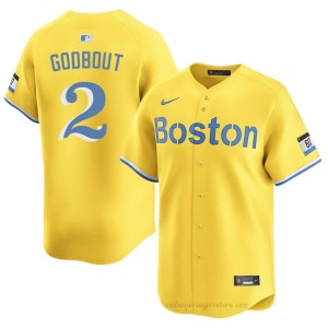 #2 Henry Godbout Gold Men BoSox Gameday Embroidery Baseball Jersey pfh3C363