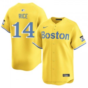 Men Jim Rice #14 Boston Red Sox Gold Game Embroidery Baseball Jersey 2Tev8116