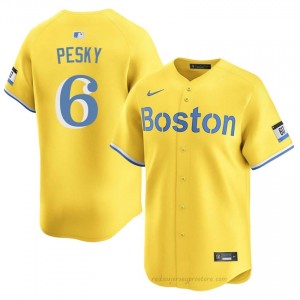 #6 Johnny Pesky Gold Men BoSox Gameday Embroidery Baseball Jersey qqXG8416