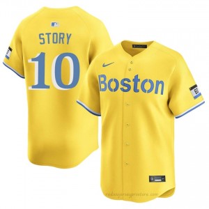 #10 Trevor Story Gold Men BoSox Gameday Embroidery Baseball Jersey 86Dlwm27