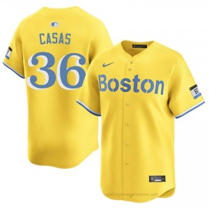 Triston Casas #36 Red Sox Gold Men Limited Embroidery Baseball Jersey B8550n81