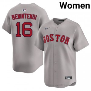 BOS Red Sox #16 Andrew Benintendi Gray Women Replica Stitched Baseball Jersey 3i64I329