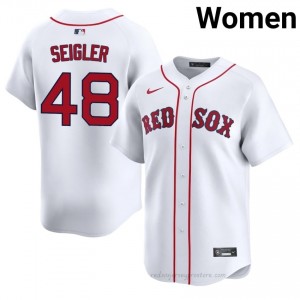 #48 Anthony Seigler White Women BoSox Official Stitch Baseball Jersey 1JB0fU81