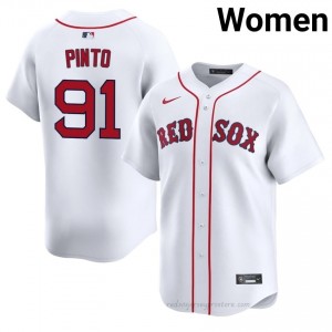 Women Avinson Pinto #91 Boston Red Sox White Authentic Stitch Baseball Jersey g408pe32