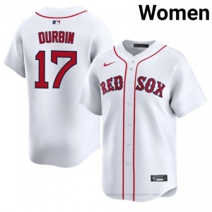 Women Caleb Durbin #17 Boston Red Sox White Authentic Stitch Baseball Jersey e77mbU64