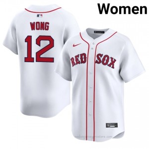 Connor Wong #12 Red Sox White Women Pro-Grade Stitch Baseball Jersey 1u7m4770