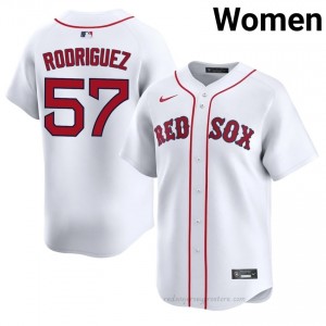 BOS Red Sox #57 Eduardo Rodriguez White Women Player Stitch Baseball Jersey 4L1mT427