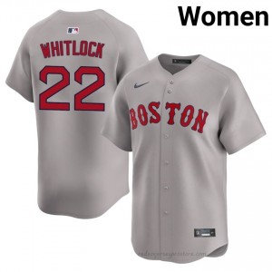 BOS Red Sox #22 Garrett Whitlock Gray Women Replica Stitched Baseball Jersey rX1V3r27