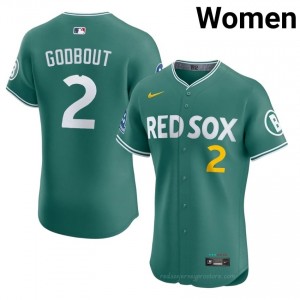 #2 Henry Godbout Green Women BoSox Classic Stitched Baseball Jersey 3Q2V5730