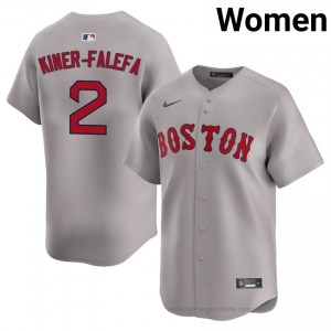 BOS Red Sox #2 Isiah Kiner-Falefa Gray Women Replica Stitched Baseball Jersey 1eB7a618