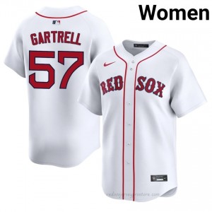 Women Joseph Gartrell #57 Boston Red Sox White Authentic Stitch Baseball Jersey pA4L7626