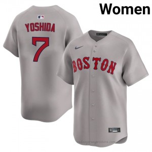 BOS Red Sox #7 Masataka Yoshida Gray Women Replica Stitched Baseball Jersey 5BI35487