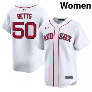 BOS Red Sox #50 Mookie Betts White Women Player Stitch Baseball Jersey 2mgP2712