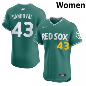 Women Patrick Sandoval #43 Boston Red Sox Green Exclusive Stitched Baseball Jersey A2d4rS99