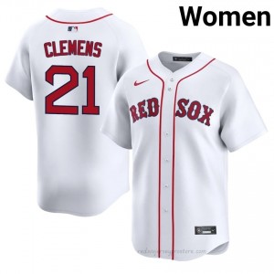 Women Roger Clemens #21 Boston Red Sox White Authentic Stitch Baseball Jersey vYE7pk78