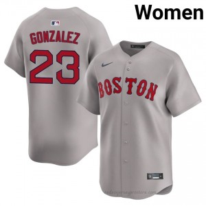 #23 Romy Gonzalez Gray Women BoSox Classic Stitched Baseball Jersey 58cx1G79