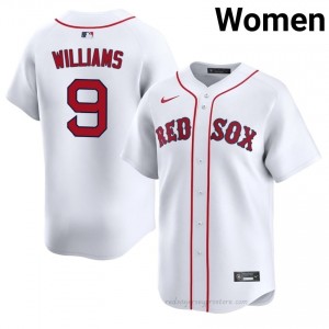 BOS Red Sox #9 Ted Williams White Women Player Stitch Baseball Jersey 08M03138