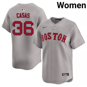 BOS Red Sox #36 Triston Casas Gray Women Replica Stitched Baseball Jersey 578OhA11