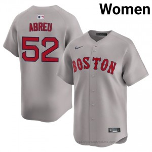 #52 Wilyer Abreu Gray Women BoSox Classic Stitched Baseball Jersey 75oIcJ37