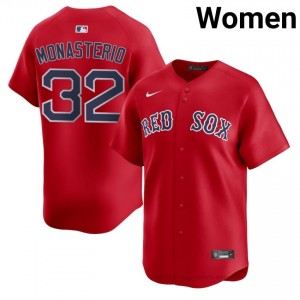 BOS Red Sox #32 Andruw Monasterio Red Women Premium Embroidery Baseball Jersey 604xW844