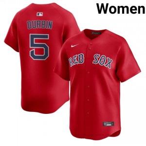 Caleb Durbin #5 Red Sox Red Women Limited Embroidery Baseball Jersey 2YKl3822