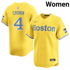 BOS Red Sox #4 Joe Cronin Gold Women Player Stitch Baseball Jersey kIU14049