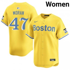 Women Jovani Moran #47 Boston Red Sox Gold Authentic Stitch Baseball Jersey 1o0HJ331