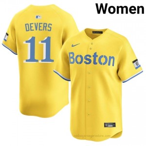 #11 Rafael Devers Gold Women BoSox Official Stitch Baseball Jersey 0f576744