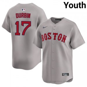 Youth Caleb Durbin #17 Boston Red Sox Gray Game Embroidery Baseball Jersey 55s60R63