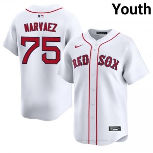 #75 Carlos Narvaez White Youth BoSox Classic Stitched Baseball Jersey 4i468y28