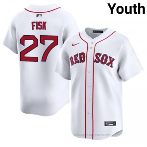 Youth Carlton Fisk #27 Boston Red Sox White Exclusive Stitched Baseball Jersey 4D0t5319