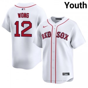 BOS Red Sox #12 Connor Wong White Youth Replica Stitched Baseball Jersey 7wE3pL54