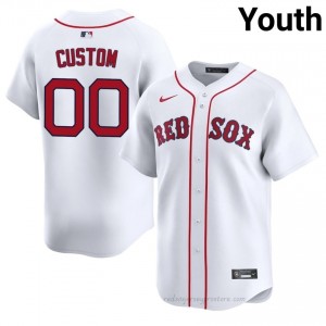 #00 Custom White Youth BoSox Classic Stitched Baseball Jersey 111Mp430