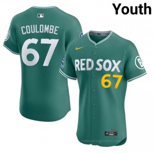 Youth Danny Coulombe #67 Boston Red Sox Green Game Embroidery Baseball Jersey 41Lq6837
