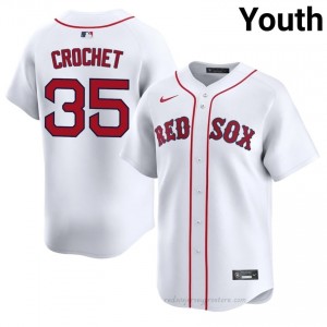 #35 Garrett Crochet White Youth BoSox Classic Stitched Baseball Jersey B475mC55