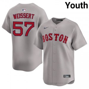 Youth Greg Weissert #57 Boston Red Sox Gray Game Embroidery Baseball Jersey sQYG2h32