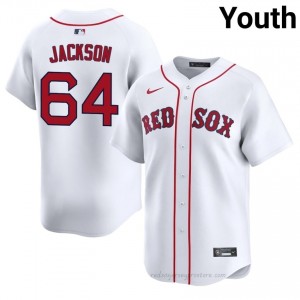 BOS Red Sox #64 Isaiah Jackson White Youth Replica Stitched Baseball Jersey OVI64p42