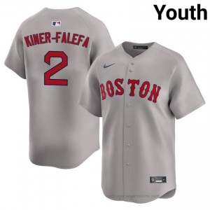 #2 Isiah Kiner-Falefa Gray Youth BoSox Gameday Embroidery Baseball Jersey 1d5hE588