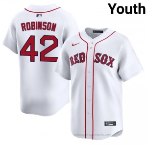 Youth Jackie Robinson #42 Boston Red Sox White Exclusive Stitched Baseball Jersey VULE3443