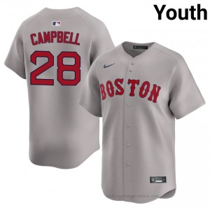 Youth Kristian Campbell #28 Boston Red Sox Gray Game Embroidery Baseball Jersey U6704120