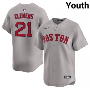 Youth Roger Clemens #21 Boston Red Sox Gray Game Embroidery Baseball Jersey fFdgbK79
