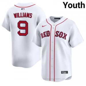 #9 Ted Williams White Youth BoSox Classic Stitched Baseball Jersey A6115B94