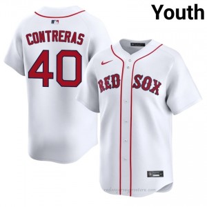 BOS Red Sox #40 Willson Contreras White Youth Replica Stitched Baseball Jersey 5Tq17U38