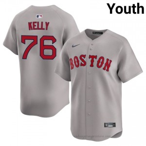 BOS Red Sox #76 Zack Kelly Gray Youth Premium Embroidery Baseball Jersey 60uQ4715
