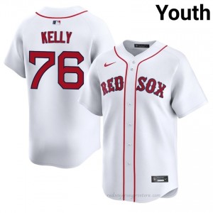 #76 Zack Kelly White Youth BoSox Classic Stitched Baseball Jersey K43m3288